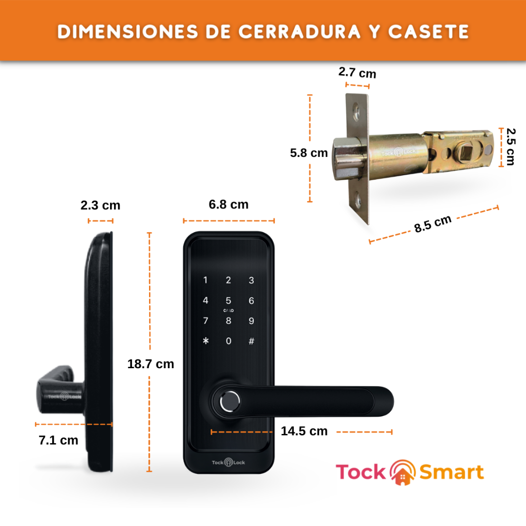 Combo Cerradura Inteligente TOCK100 TS + Mini Cámara Inteligente Wifi