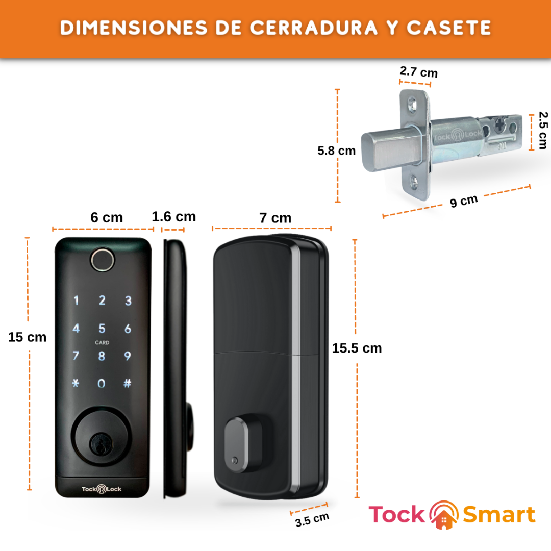 Combo Cerradura Inteligente TOCK250X TS + Mini Cámara Inteligente Wifi
